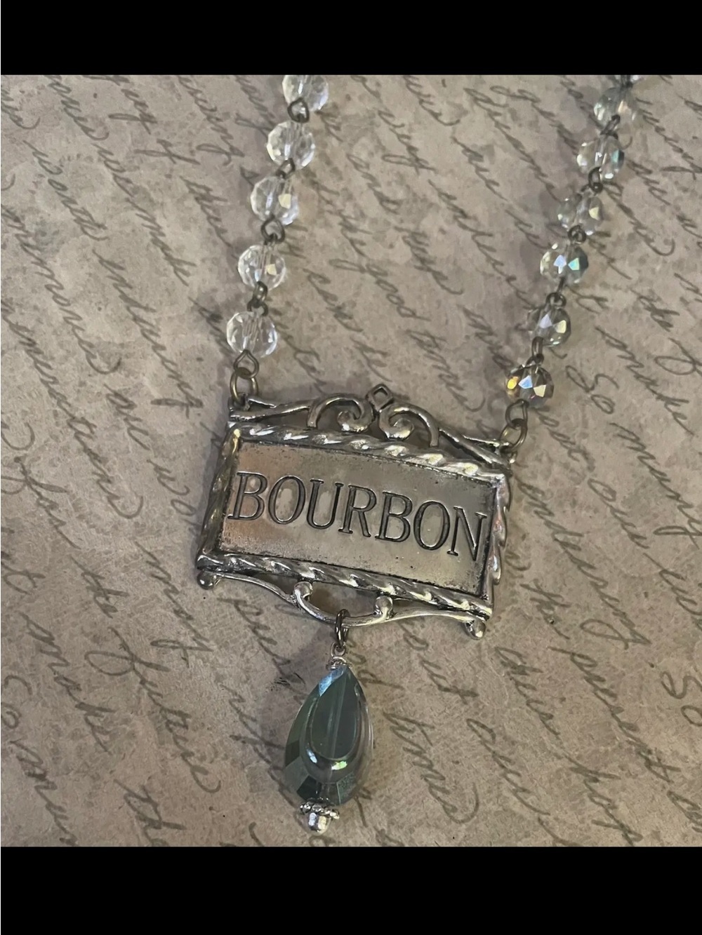 Vintage-style handmade Bourbon Pendant Necklace- Boutique